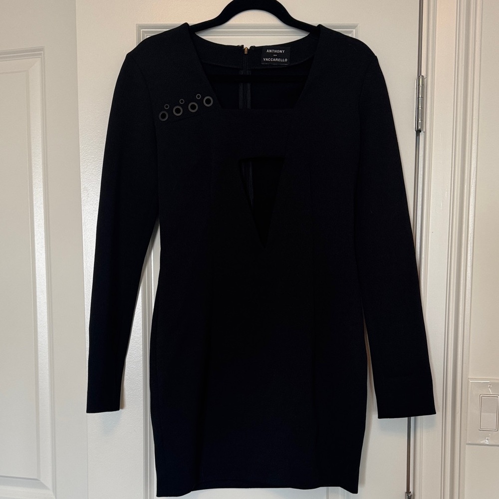 Anthony Vaccarello Cut-Out Black Dress